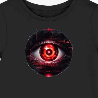 Koszulka damska czarna z motywem cybernetycznego oka (2)