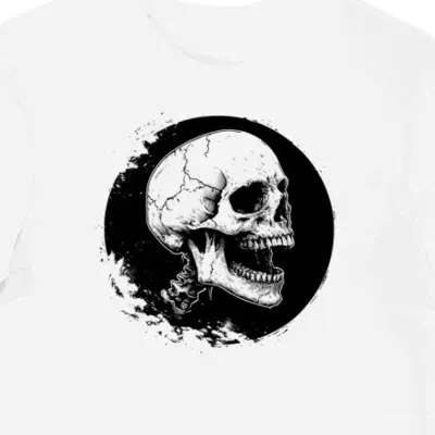 Koszulka męska biała z motywem czaszki zombie dla fanów horroru halloween