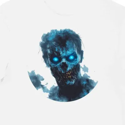 Koszulka męska biała z nadrukiem mrocznych zombie halloween