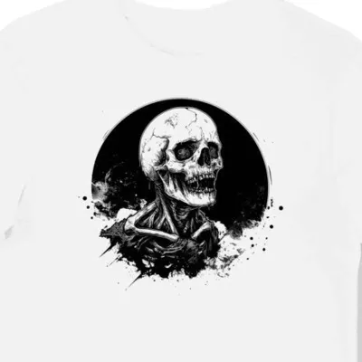 Koszulka męska biała z nadrukiem eksponującego szkieletu zombie halloween
