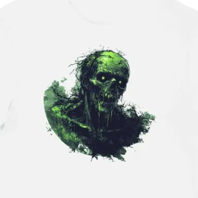 Koszulka męska biała z motywem gnijących zombie dla fanów horroru halloween