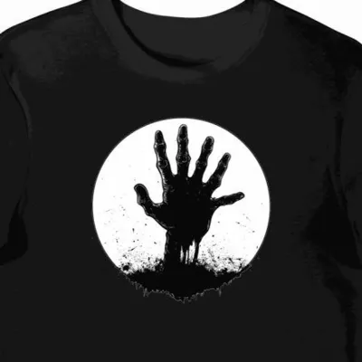 Koszulka męska czarna z motywem zombie dla miłośników horroru halloween