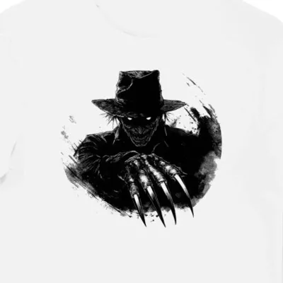 Koszulka męska biała z motywem Freddy'ego Kruegera dla fanów horroru halloween