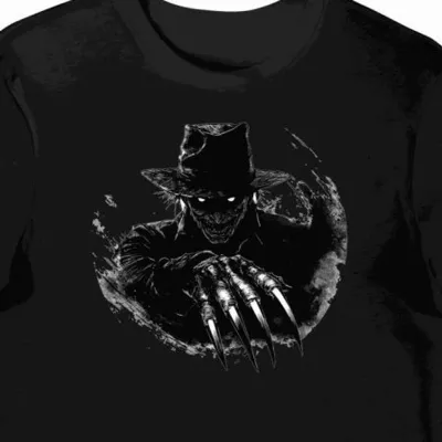 Koszulka męska czarna z nadrukiem Freddiego Kruegera halloween