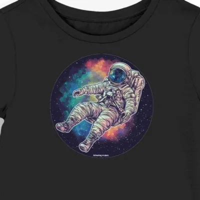Koszulka damska czarna z nadrukiem astronauty
