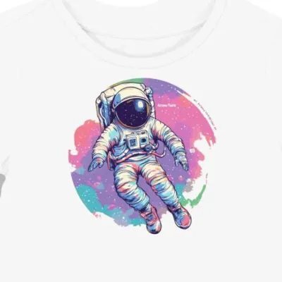 Koszulka damska biała z grafiką astronauty dla entuzjastów kosmosu