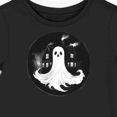 Koszulka damska czarna z motywem nawiedzonego domu halloween(18)