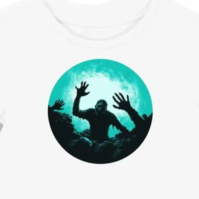 Koszulka damska biała z motywem zombie teal