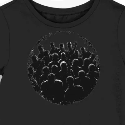 Koszulka damska czarna z motywem zombie hordy