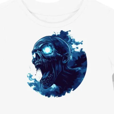 Koszulka damska biała z grafiką groźnego zombie