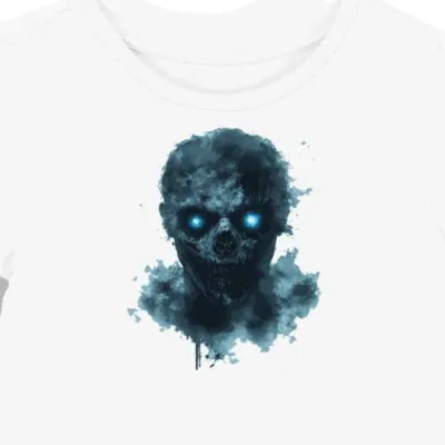 Koszulka damska biała z motywem niebieskiego zombie