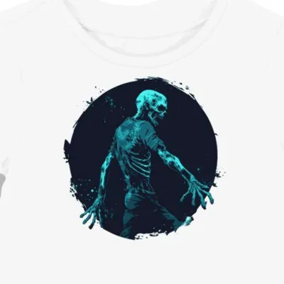 Koszulka damska biała z grafiką zombie