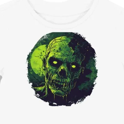 Koszulka damska biała z nadrukiem zgnilizny zombie
