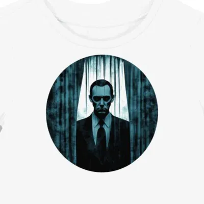 Koszulka damska biała z nadrukiem Norman Bates pod prysznicem