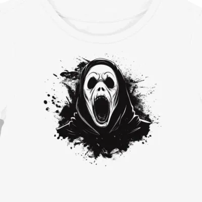 Koszulka damska biała z motywem postaci Ghostface