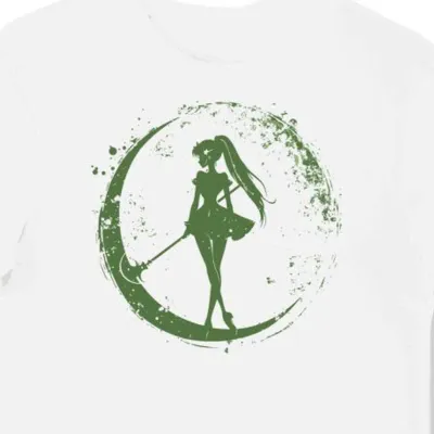 Koszulka męska biała z grafiką różdżki anime
