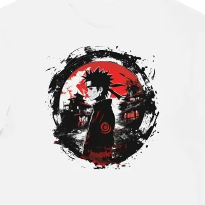 Koszulka męska biała z motywem opaski Naruto 9331