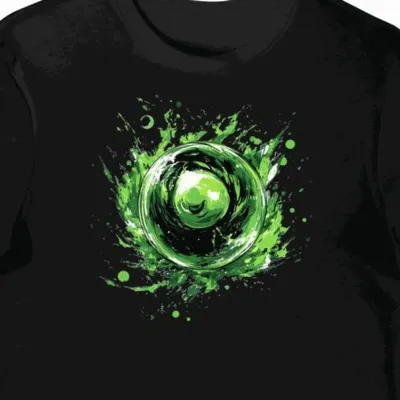 Koszulka męska czarna z motywem Zielone Rasengan Naruto