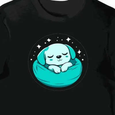 Koszulka męska czarna z nadrukiem Pochacco Kawaii
