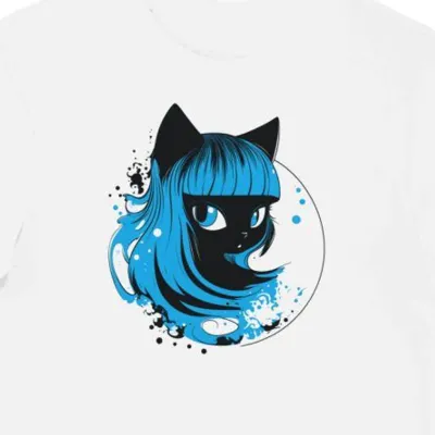 Koszulka męska biała z motywem artystycznego Chococat