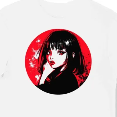 Koszulka męska biała z nadrukiem JPop serce