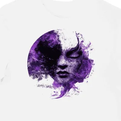 Koszulka męska biała z nadrukiem festiwalowej maski 9331