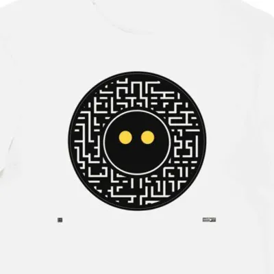 Koszulka męska biała z motywem gry PacMan