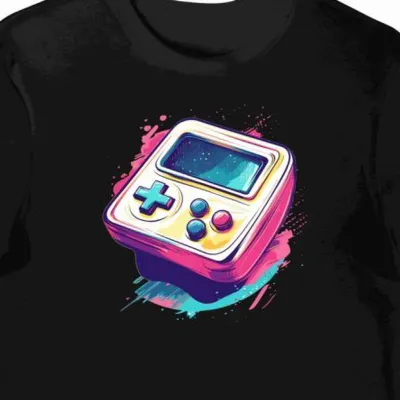 Koszulka męska czarna z nadrukiem Joysticku Arcade