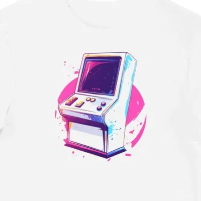 Koszulka męska biała z motywem artystycznego joysticka