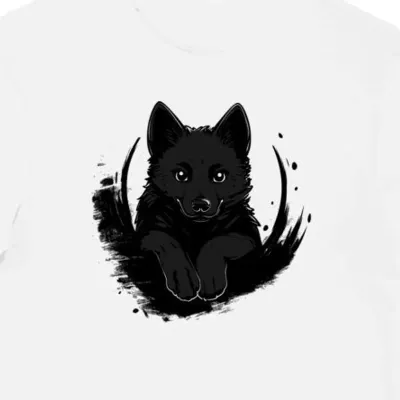 Koszulka męska biała z nadrukiem Shiba Inu
