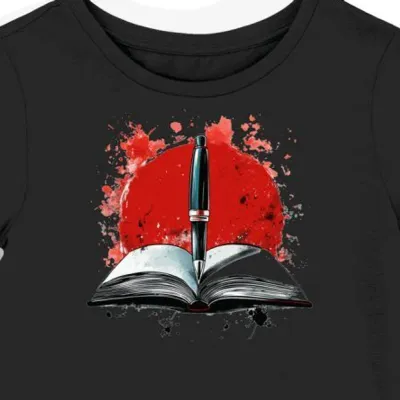 Koszulka damska czarna z motywem pióra z Death Note