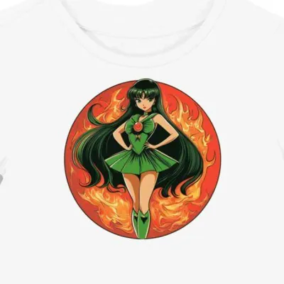 Koszulka damska biała z nadrukiem anime Mars
