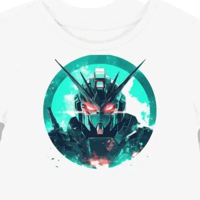 Koszulka damska biała z nadrukiem anime tarczy