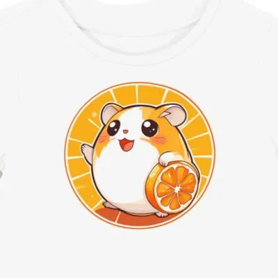 Koszulka damska biała z nadrukiem kawaii Hamtaro