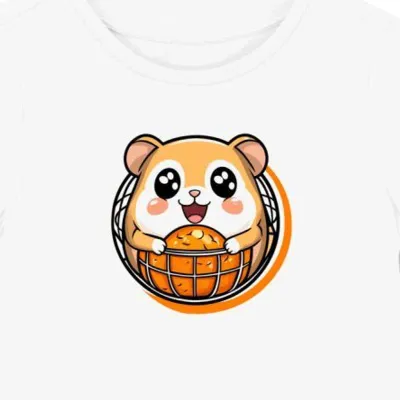 Koszulka damska biała z motywem kultury JPop i Hamtaro