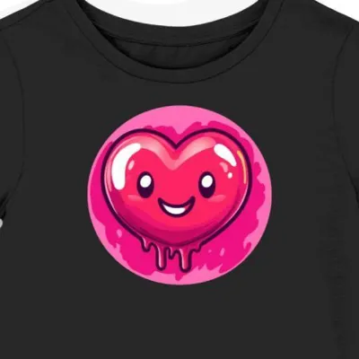 Koszulka damska czarna z motywem serca Sanrio 9331
