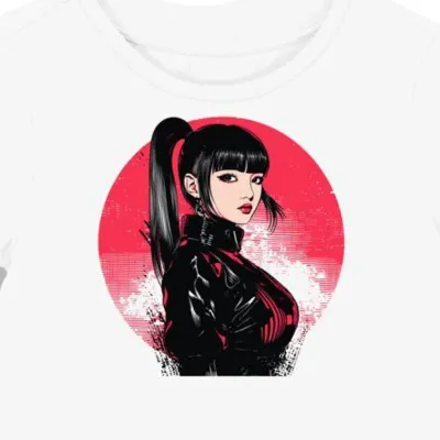 Koszulka damska biała z motywem JPop Momoiro
