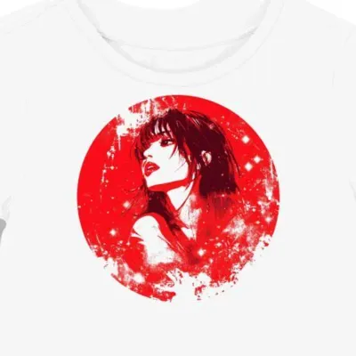 Koszulka damska biała z nadrukiem czerwonego serca JPop