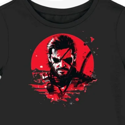Koszulka damska czarna z nadrukiem Metal Gear