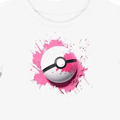Koszulka damska biała z motywem kuli Pokémona