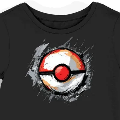 Koszulka damska czarna z motywem kuli Pokémon