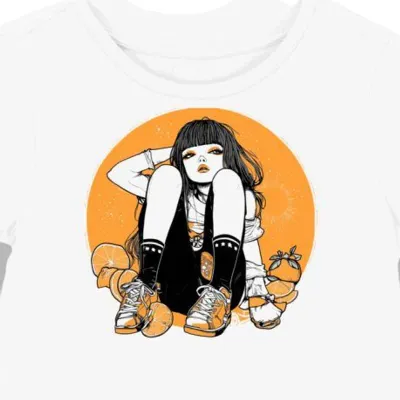 Koszulka damska biała z motywem kolorowych skarpet Kawaii