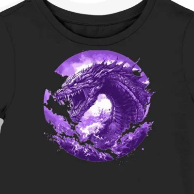 Koszulka damska czarna z motywem Króla Ghidorah