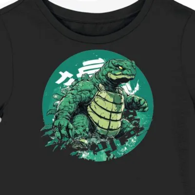 Koszulka damska czarna z nadrukiem kaiju 9331