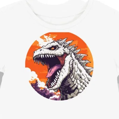 Koszulka damska biała z motywem Baragon Kaiju