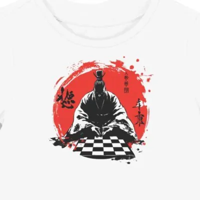 Koszulka damska biała z grafiką japońskiego shogi