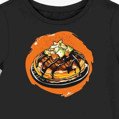 Koszulka damska czarna z nadrukiem okonomiyaki w stylu pop