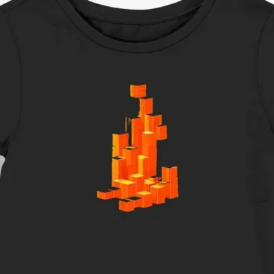 Koszulka damska czarna z nadrukiem Tetris
