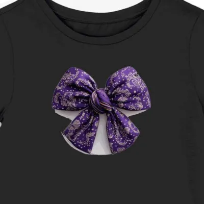 Koszulka damska czarna z motywem furoshiki w stylu pop