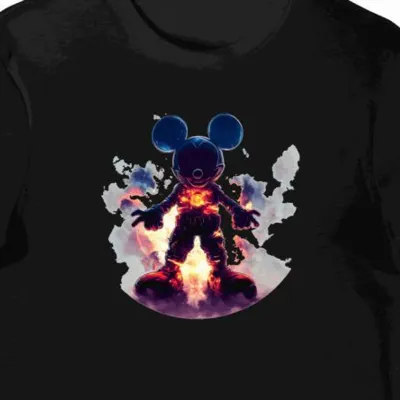 Koszulka męska czarna z nadrukiem CinemaAction i Mickey
